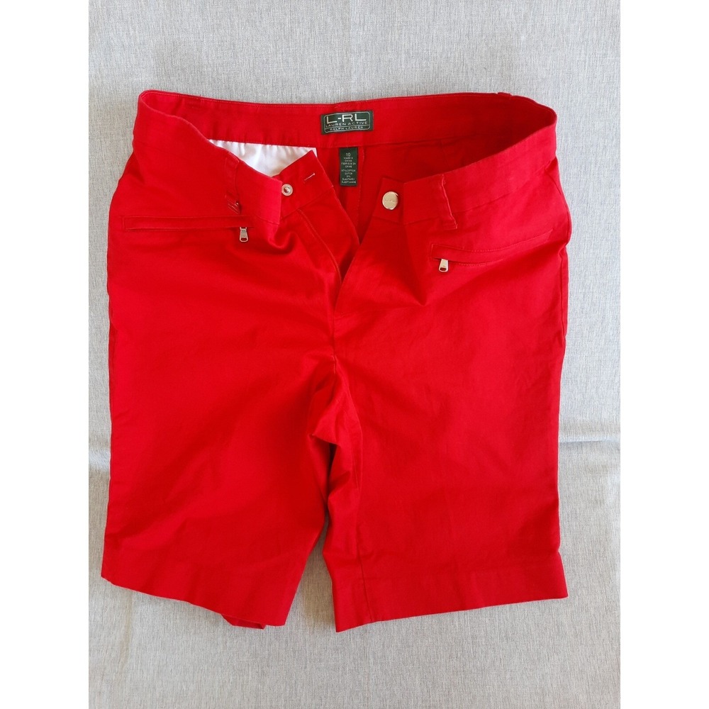 L-RL‎ LAUREN ACTIVE Ralph Lauren Women 10 Performance Active Orange Chino Short